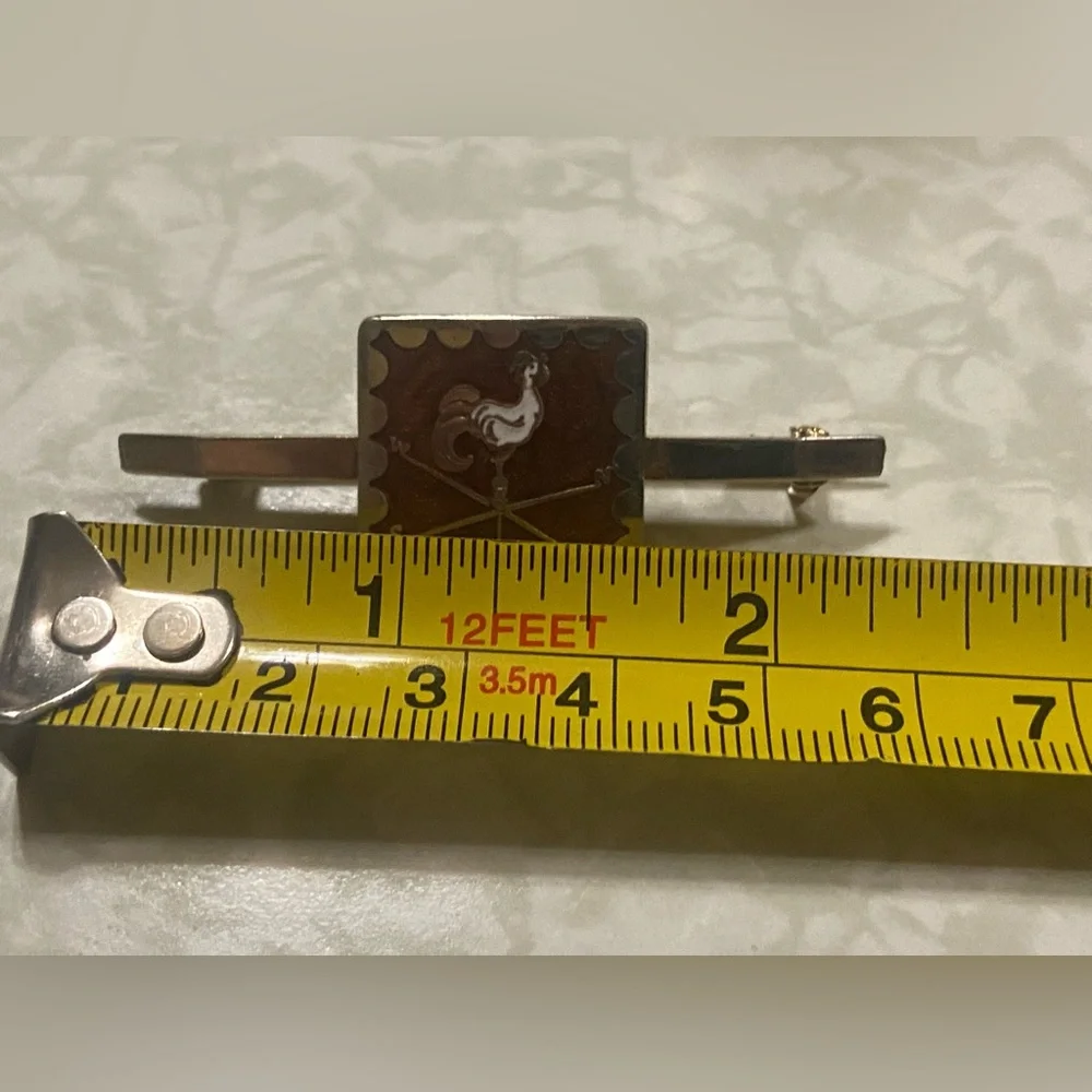 Vintage Rooster Weather Vane Bar Pin #9011